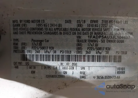 2018 Ford C-Max Hybrid Se z USA, uszkodzony, nr VIN 1FADP5AU3JL104497